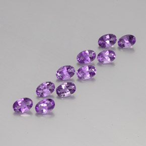 3,94 ct natürliche Mittelviolettes Violett Amethyst-Edelsteine, Oval Schliff, VVS-VS