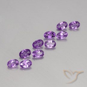 3.98 ct natürliche Lilaisch-violett Amethyst-Edelsteine, Oval, VVS-VS