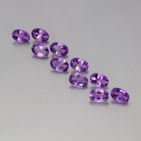 3.95 ct natürliche Mitteldunkles Violettviolett Amethyst-Edelsteine, Oval Schliff, VVS-VS