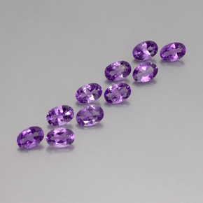3.95 ct natürliche Mitteldunkles Violettviolett Amethyst-Edelsteine, Oval Schliff, VVS-VS