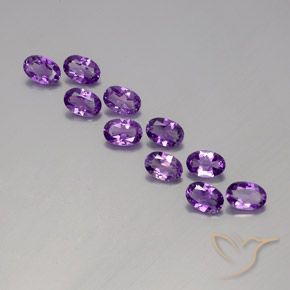 3.84ctw Natürlicher Mitteldunkles Violettviolett Amethyst, Oval, VVS-VS