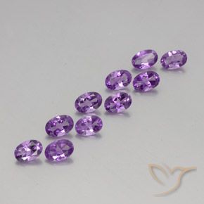 3.96 ct natürliche Mitteldunkles Violettviolett Amethyst-Edelsteine, Oval Schliff, VVS-VS