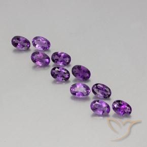 4.06ctw Natürlicher Tiefviolettes Violett Amethyst, Oval, VVS-VS