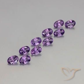 3,90 ct natürliche Mitteldunkles Violettviolett Amethyst-Edelsteine, Oval Schliff, VVS-VS