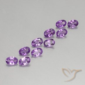 3.94 ct natürliche Lilaisch-violett Amethyst-Edelsteine, Oval, VVS-VS