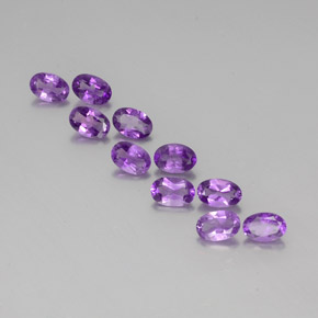3,75 ct natürliche Mittelviolett Amethyst-Edelsteine, Oval Schliff, VVS-VS