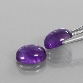 4.96 ct natürliche Mittel-helles Violett Amethyst-Edelsteine, Oval Schliff, Transparent