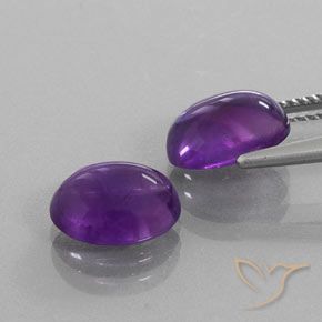 5.23 ct natürliche Mittelviolett Amethyst-Edelsteine, Oval, Transparent