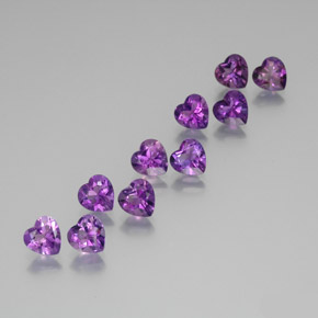 7,29 ct natürliche Intensives Rosa-Violett Amethyst-Edelsteine, Herzform, VS