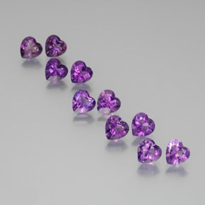 7,29 ct natürliche Intensives Rosa-Violett Amethyst-Edelsteine, Herzform, VS