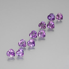 6,81 ct natürliche Lebhaftes rosa Violett Amethyst-Edelsteine, Herzform, VS