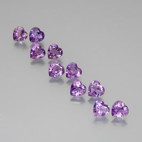 6,81 ct natürliche Lebhaftes rosa Violett Amethyst-Edelsteine, Herzform, VS