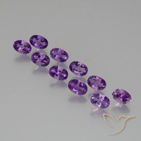 4.10 ct natürliche Mittelviolett Amethyst-Edelsteine, Oval, VS