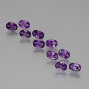 3.85 ct natürliche Lilaisch-violett Amethyst-Edelsteine, Oval Schliff, VS