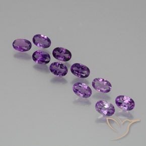 3.61 ct natürliche Mitteldunkles Violettviolett Amethyst-Edelsteine, Oval, VS