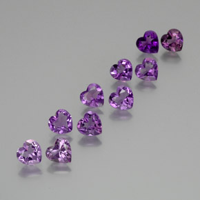6.39 ct natürliche Mitteldunkles Violettviolett Amethyst-Edelsteine, Herzform, VS