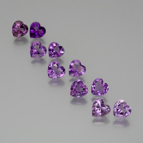 6.39 ct natürliche Mitteldunkles Violettviolett Amethyst-Edelsteine, Herzform, VS
