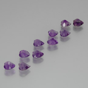 6.39 ct natürliche Mitteldunkles Violettviolett Amethyst-Edelsteine, Herzform, VS