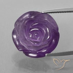 17.93ct Natürlicher Mittelviolett Amethyst, Blumen-Schliff, Transparent / Lichtdurchlässig