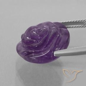 9,17 ctw natürlicher Mittelviolett Amethyst, Blumen-Schliff, Transparent / Lichtdurchlässig