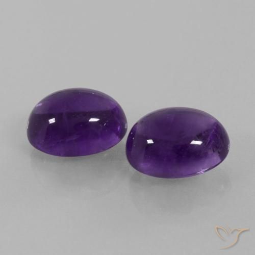 6.18 ct natürliche Mittelviolett Amethyst-Edelsteine, Oval, Transparent