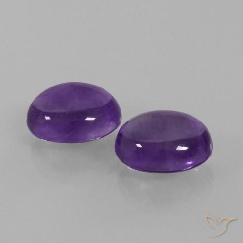 5.49 ct natürliche Mittelviolett Amethyst-Edelsteine, Oval, Transparent