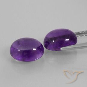 8.12 ct natürliche Mittelviolett Amethyst-Edelsteine, Oval, Transparent