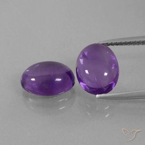 4,92 ct natürliche Mittel-helles Violett Amethyst-Edelsteine, Oval Schliff, Transparent