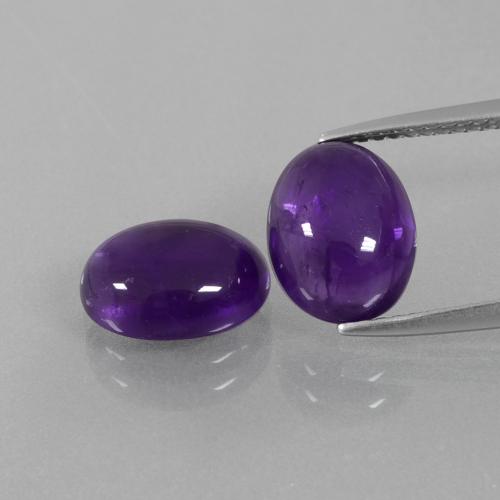 5,24 ct natürliche Mittel-helles Violett Amethyst-Edelsteine, Oval Schliff, Transparent
