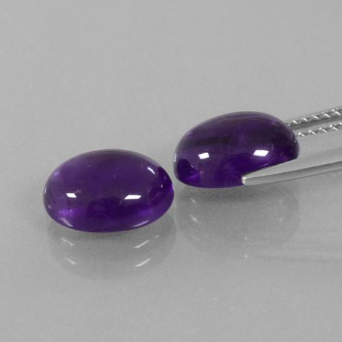5,24 ct natürliche Mittel-helles Violett Amethyst-Edelsteine, Oval Schliff, Transparent