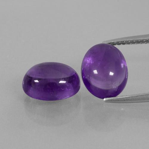 5.82 ct natürliche Mittel-helles Violett Amethyst-Edelsteine, Oval Schliff, Transparent