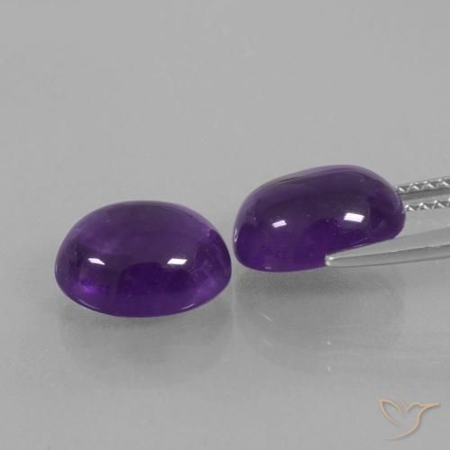5.56 ct natürliche Mittelviolett Amethyst-Edelsteine, Oval, Transparent