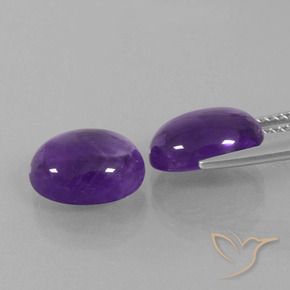 7.15 ct natürliche Mittelviolett Amethyst-Edelsteine, Oval, Transparent