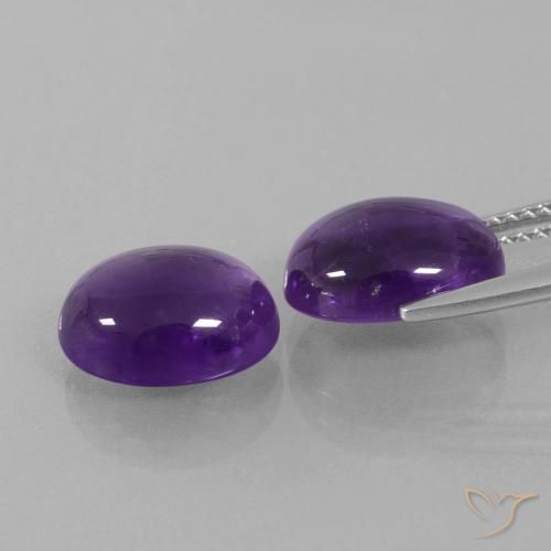 7.39 ct natürliche Mittelviolett Amethyst-Edelsteine, Oval, Transparent
