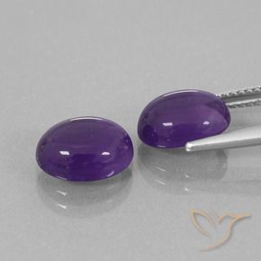 5.40 ct natürliche Mittelviolett Amethyst-Edelsteine, Oval, Transparent