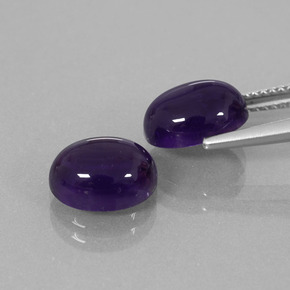 5.73 ct natürliche dunkelviolett Amethyst-Edelsteine, Oval Schliff, Transparent
