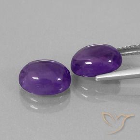 5.72 ct natürliche Mittelviolett Amethyst-Edelsteine, Oval, Transparent