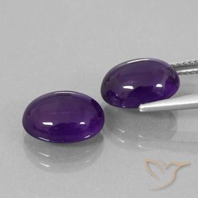 7.30 ct natürliche Mittelviolett Amethyst-Edelsteine, Oval, Transparent