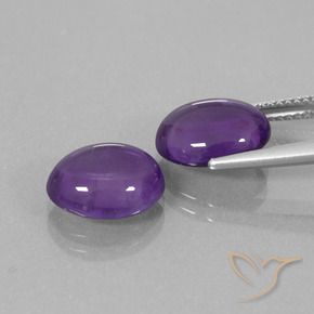 6.69 ct natürliche Mittel-helles Violett Amethyst-Edelsteine, Oval, Transparent