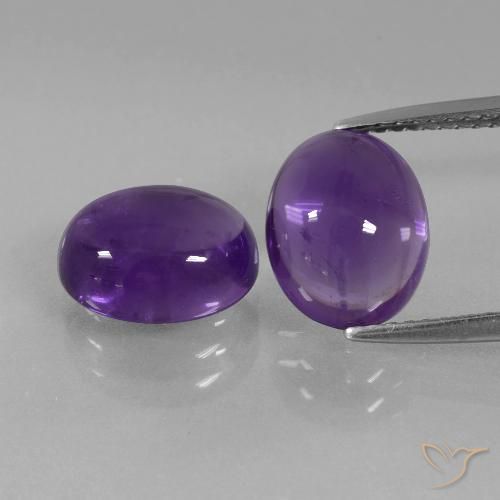 5.74ctw Natürlicher Mittelviolett Amethyst, Oval, Transparent