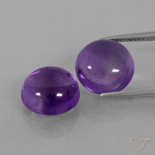 10.21ctw Natürlicher Mittelviolett Amethyst, Runden, Transparent
