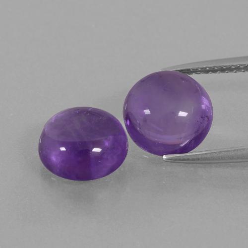 5.60 ct natürliche Mittel-helles Violett Amethyst-Edelsteine, Rund Schliff, Transparent