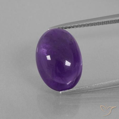 6.84ct Natürlicher Mittelviolett Amethyst, Oval, Transparent