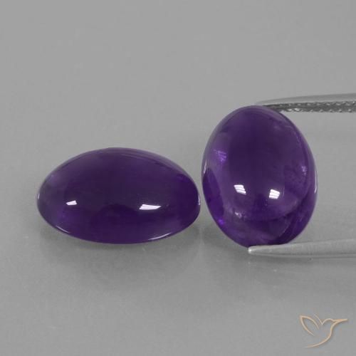 11.24ctw Natürlicher dunkelviolett Amethyst, Oval, Transparent