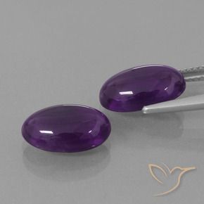 6.38 ct natürliche Rötliches Violett Amethyst-Edelsteine, Oval, Transparent