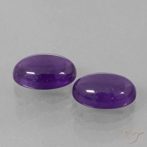7.25 ct natürliche Mittelviolett Amethyst-Edelsteine, Oval, Transparent