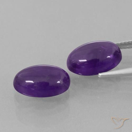 7.25 ct natürliche Mittelviolett Amethyst-Edelsteine, Oval, Transparent