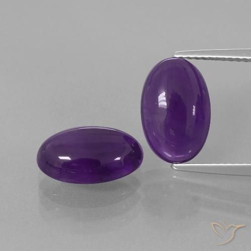6.49ctw Natürlicher dunkelviolett Amethyst, Oval, Transparent