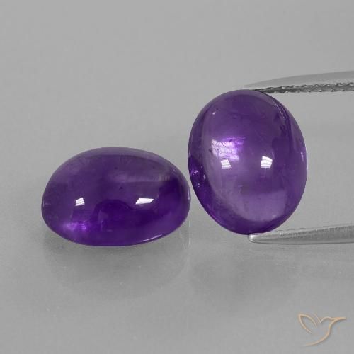 7.69ctw Natürlicher Mittelviolett Amethyst, Oval, Transparent