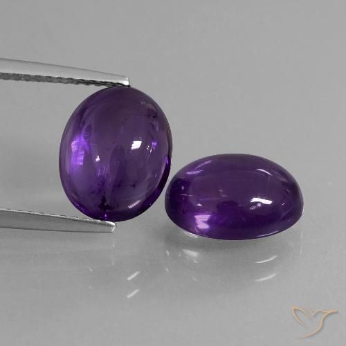 6.73ctw Natürlicher tiefviolett Amethyst, Oval, Transparent